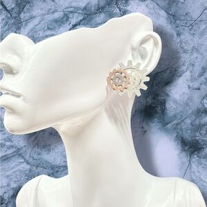 Silver Gear Earrings
